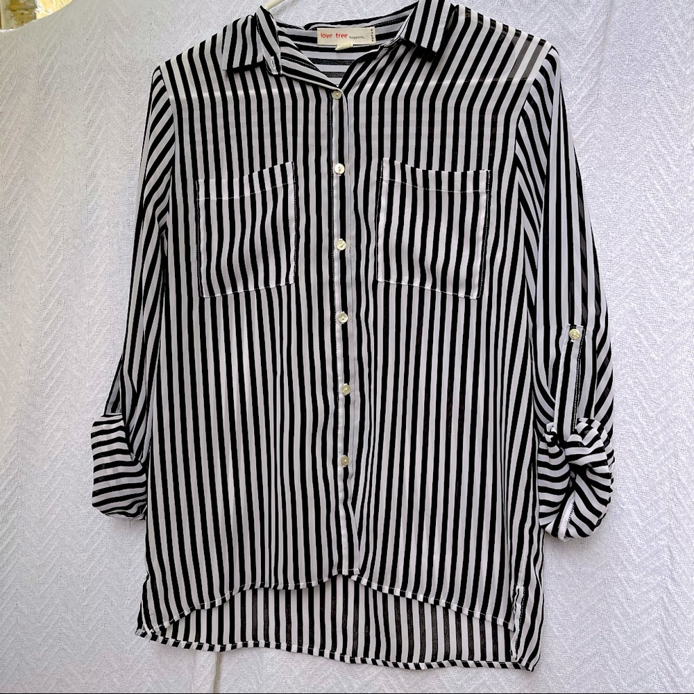 Love Tree Happens Sheer Button Down